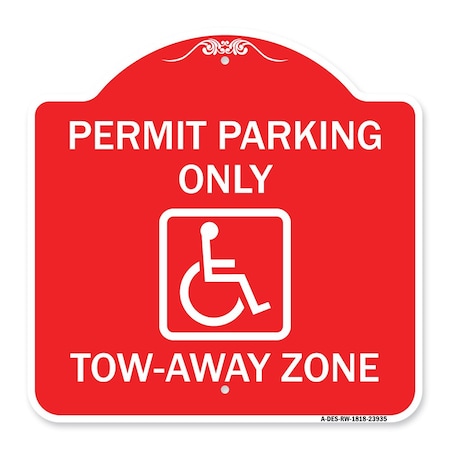 Signmission Georgia ADA Handicapped Parking Accessible Permit Parking Only Tow-Away Zone with Sym, RW-1818-23935 A-DES-RW-1818-23935